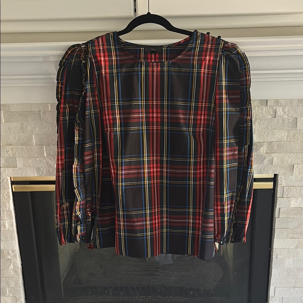 Plaid Women's Top - Red, Black, Yellow